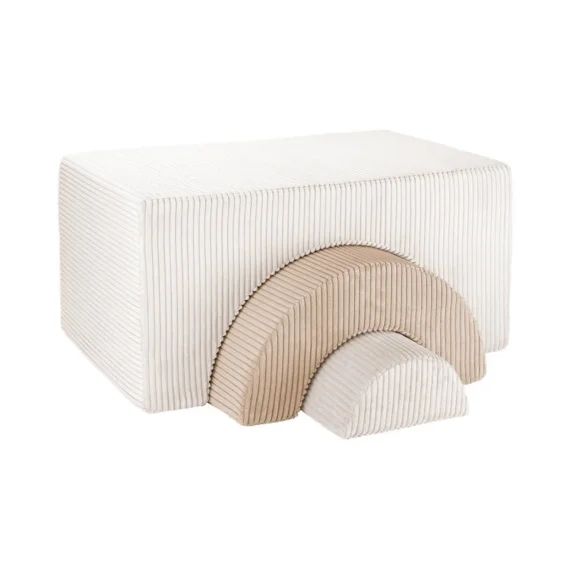 Pouf Enfant Ludique Velours Côtelé Rainbow Marshmallow