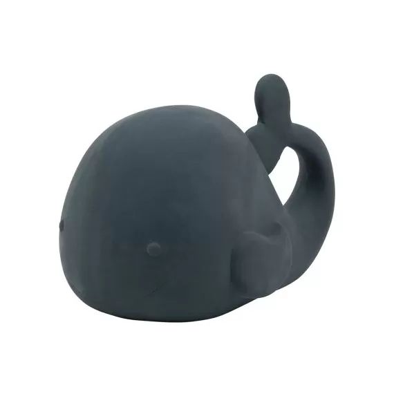 Jouet de bain baleine en caoutchouc bleu pétrole