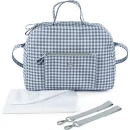 Sac à langer Together Vichy bleu et gris