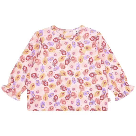 T-shirt imprimé plumes Fille Rose