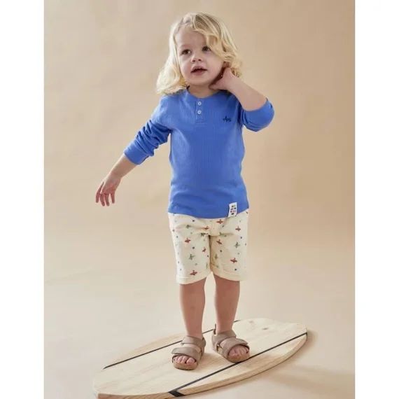 Bermuda En Molleton Imprimé Surf Beige
