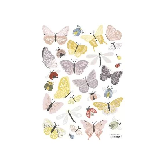 Planche de stickers A3 Papillons et insectes