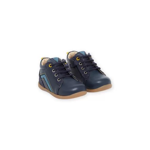 Botillons En Cuir – Marine