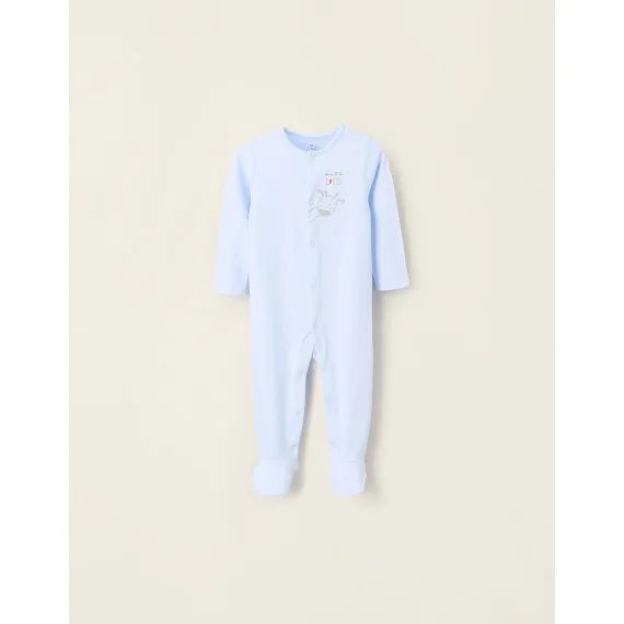 Grenouillère En Coton Bleu