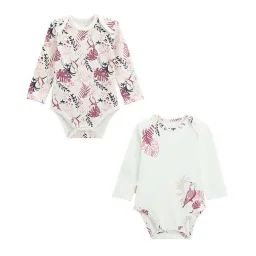 Lot De 2 Bodies Bébé Manches Longues Paraiso Blanc