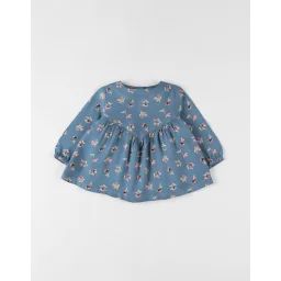 Blouse Imprimé Fleuri Bleu