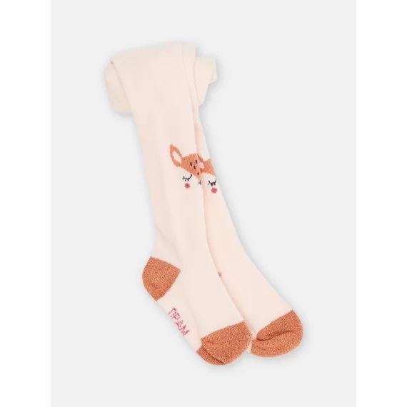 Collants Rose Et Orange À Motifs Têtes De Faon Bébé Fille – Parme
