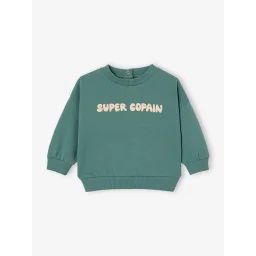 Sweat bébé personnalisable pressionné dos vert émeraude