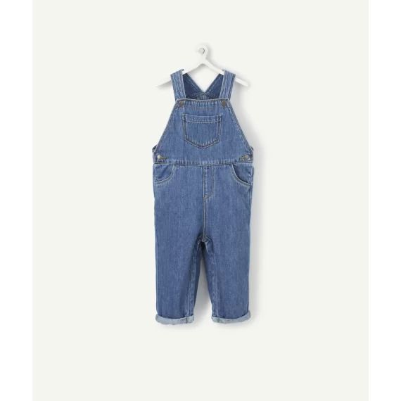 Salopette bébé garçon en denim bleu low impact –  – Soldes