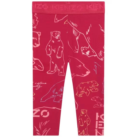 Legging imprimé avec logo Fille Rose