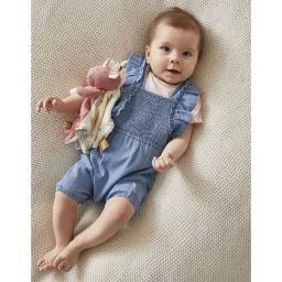 Set salopette denim + t-shirt bleu