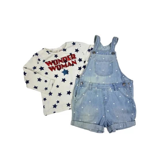 Ensemble Tee-shirt et salopette fille 9-12 mois