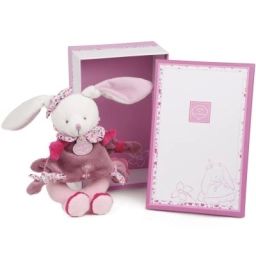 Coffret peluche hochet Cerise le lapin rose