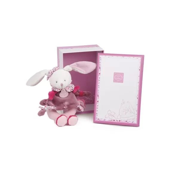 Coffret peluche hochet Cerise le lapin rose