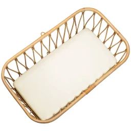 Drap Housse Berceau En Gaze De Coton À Carreaux Écru