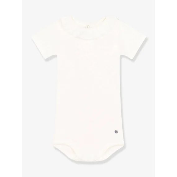 Body manches courtes à collerette PETIT BATEAU blanc