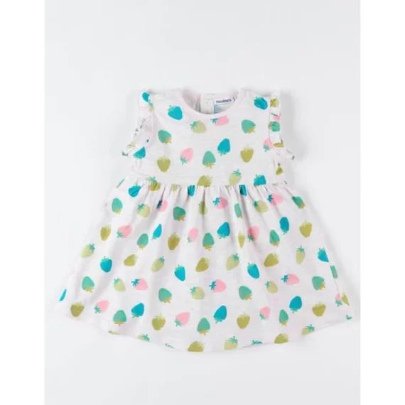 Robe jersey imprimé fraises blanc