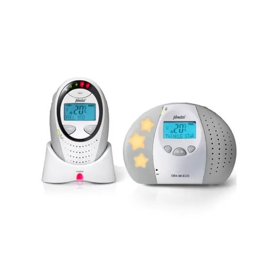 Babyphone Full Eco DECT avec écran blanc et gris