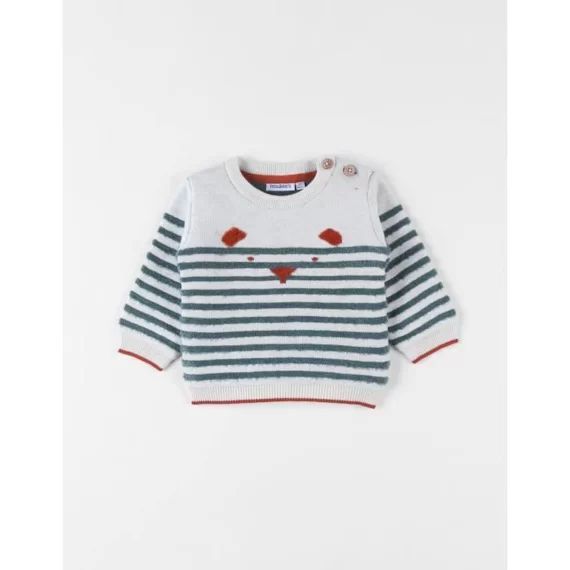 Pull rayé Nouky chiné vert
