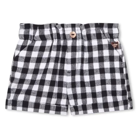 Short à carreaux Fille Blanc