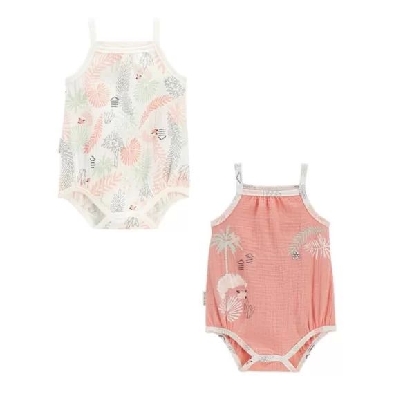 Lot De 2 Bodies Bébé À Bretelles Cilaos Orange