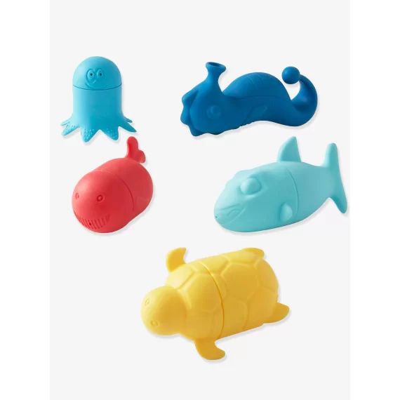 Lot de 5 aspergeurs de bain silicone lavables multicolore