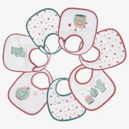 Lot de 7 bavoirs 0-4 mois – TROIS KILOS SEPT – Blanc – Mixte – 27 x 19 cm – Doublé pour une bonne absorption blanc