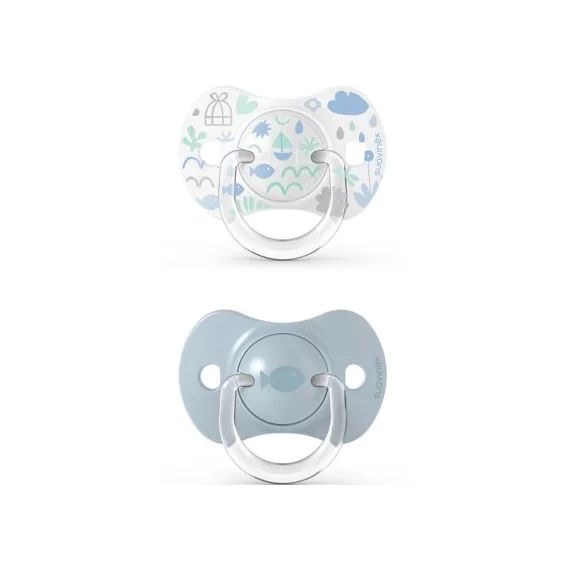 Lot de 2 sucettes symétriques SX PRO Memories bleu (0-6 mois)