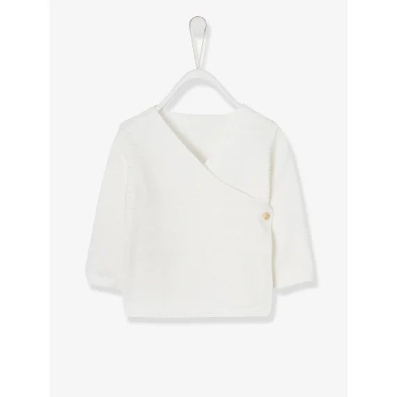 Brassière bébé naissance en tricot de coton bio écru