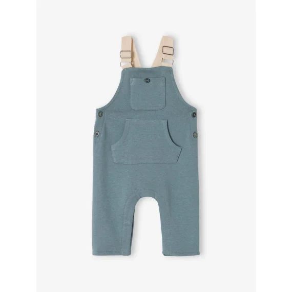 Salopette bébé en molleton bleu grisé