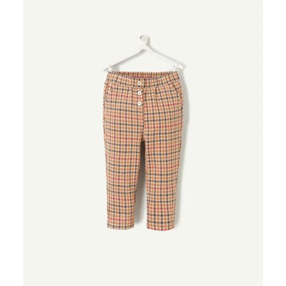 Pantalon tregging bébé fille marron imprimé pied de puce