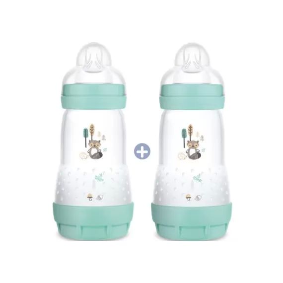 Lot de 2 biberons Easy Start anti-colique Nature Aqua – Tétine débit moyen 2 (260ml)