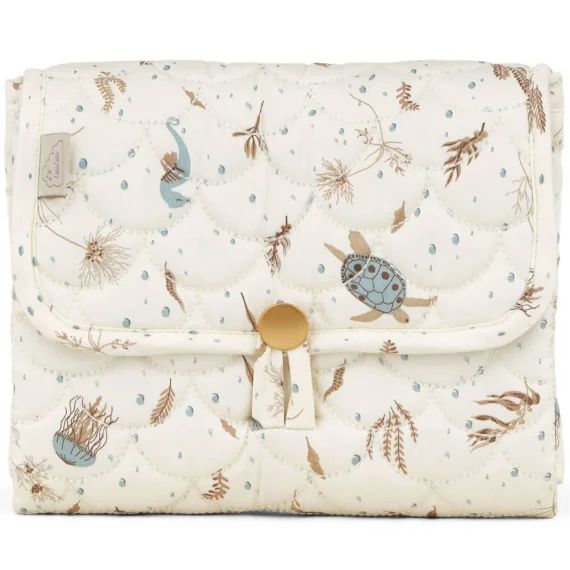 Tapis À Langer Bleu, Marron, Écru