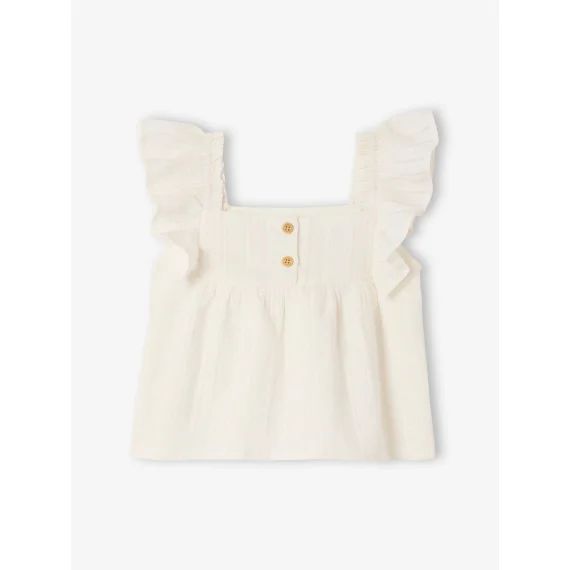 Blouse épaules volantées bébé écru