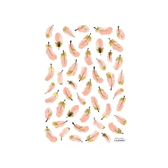 Planche de stickers A3 Plumes Flamingo