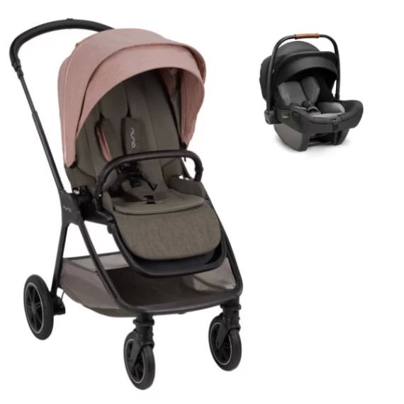 Poussette Nuna Triv Next – Rose + Coque Auto Pipa Next – Caviar (2022)