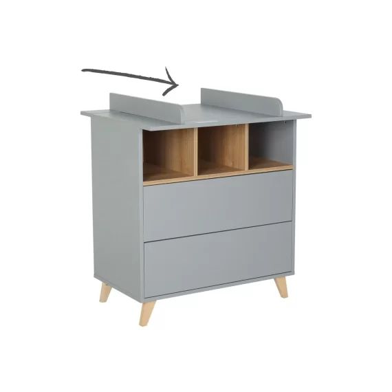 Commode 3 Tiroirs Loft Gris