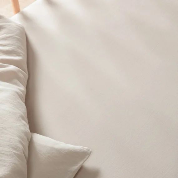 Drap Housse Bébé Satin De Coton Bio Lavé Lin