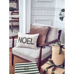 Housse De Coussin Noël En Coton Ecru