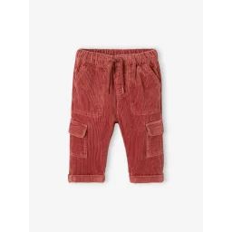 Pantalon en velours style battle bébé terracotta