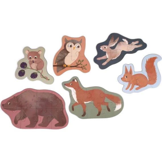 Set De 7 Puzzles Animaux Nordiques Rose