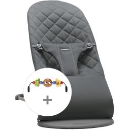 Transat avec Arche de jeu – Anthracite / Coton, matelassage Classique / Gris foncé / Yeux espiègles