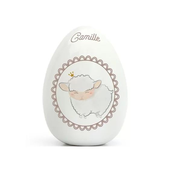 Oeuf en porcelaine Mouton (personnalisable)