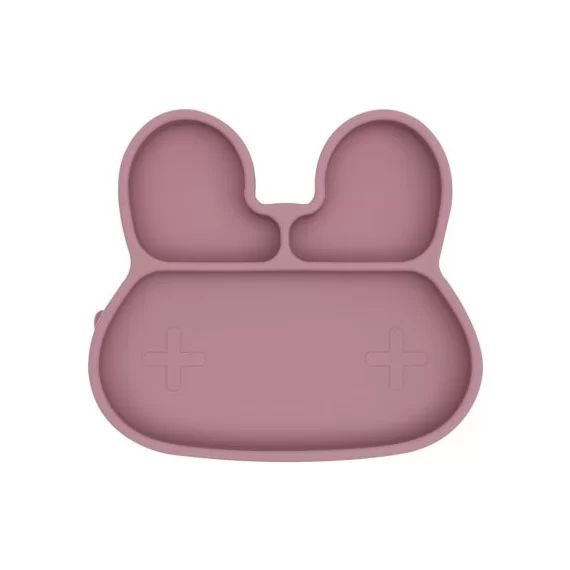 Assiette à compartiments lapin dusty rose