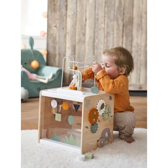 Grand cube multi-activités HANOÏ en bois FSC® multicolore
