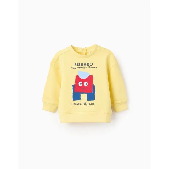 Sweat En Coton Avec Imprimé Jaune