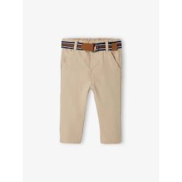 Pantalon de cérémonie bébé avec ceinture beige