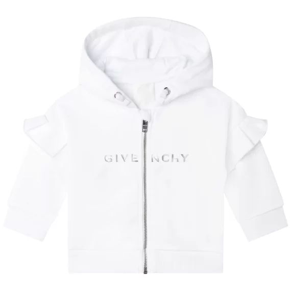Sweat-shirt zippé en molleton Fille Blanc