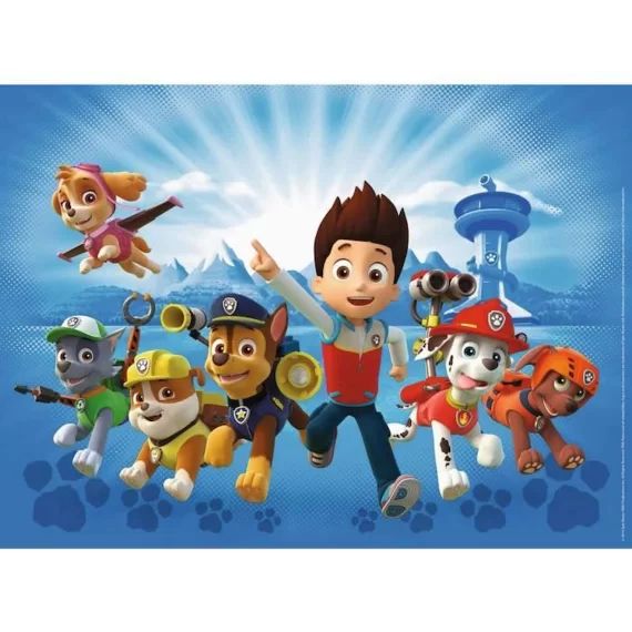 Puzzle 100 pièces XXL enfant – L&rsquo;équipe de la Pat&rsquo;Patrouille – Disney – Dès 6 ans – 10899 – Ravensburger blanc