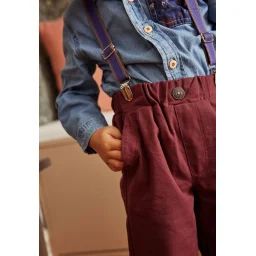 Pantalon Garçon Et Bretelles Groovy Bordeaux
